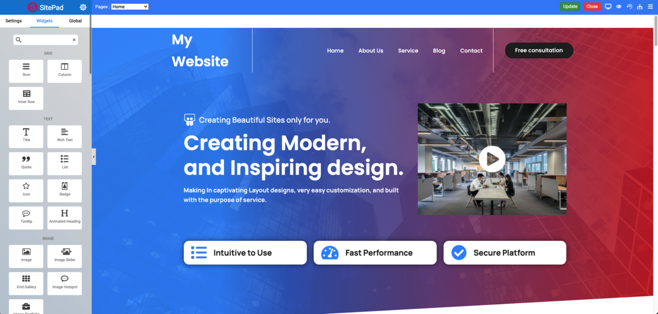 Build a website in minutes using drag & drop - QuickHost